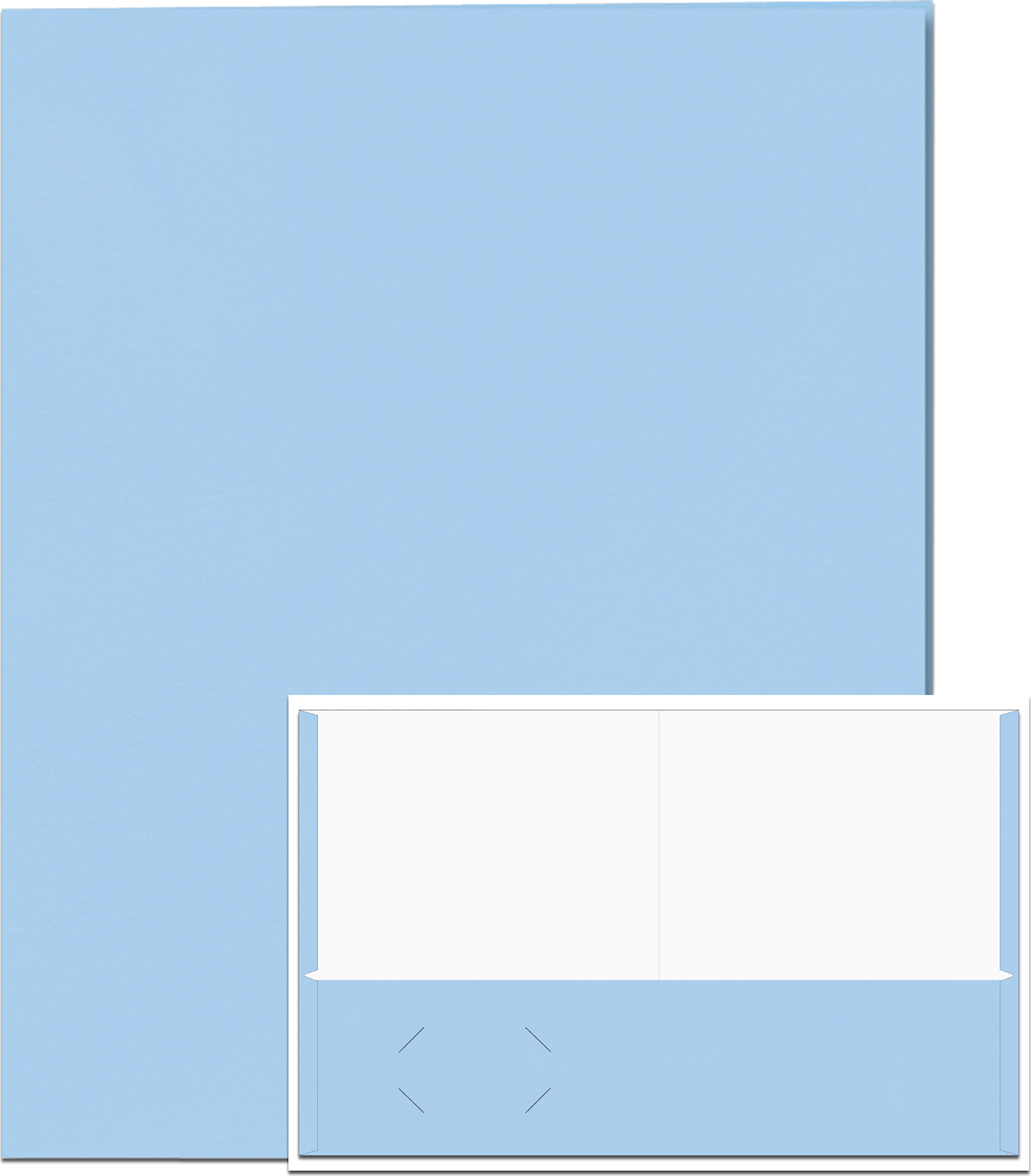 PORTFOLIO 2 POCKET LEATHERETTE LT BLUE